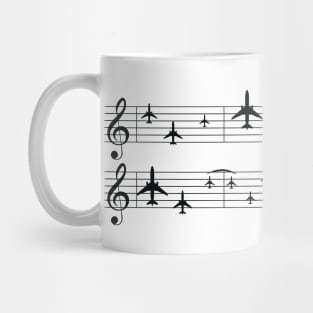 Music staff with airplanes Mug